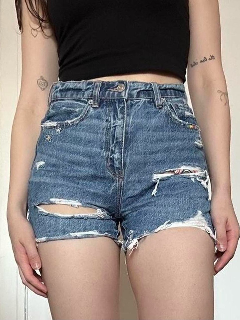 American Eagle Pride Embroidered Jean Shorts